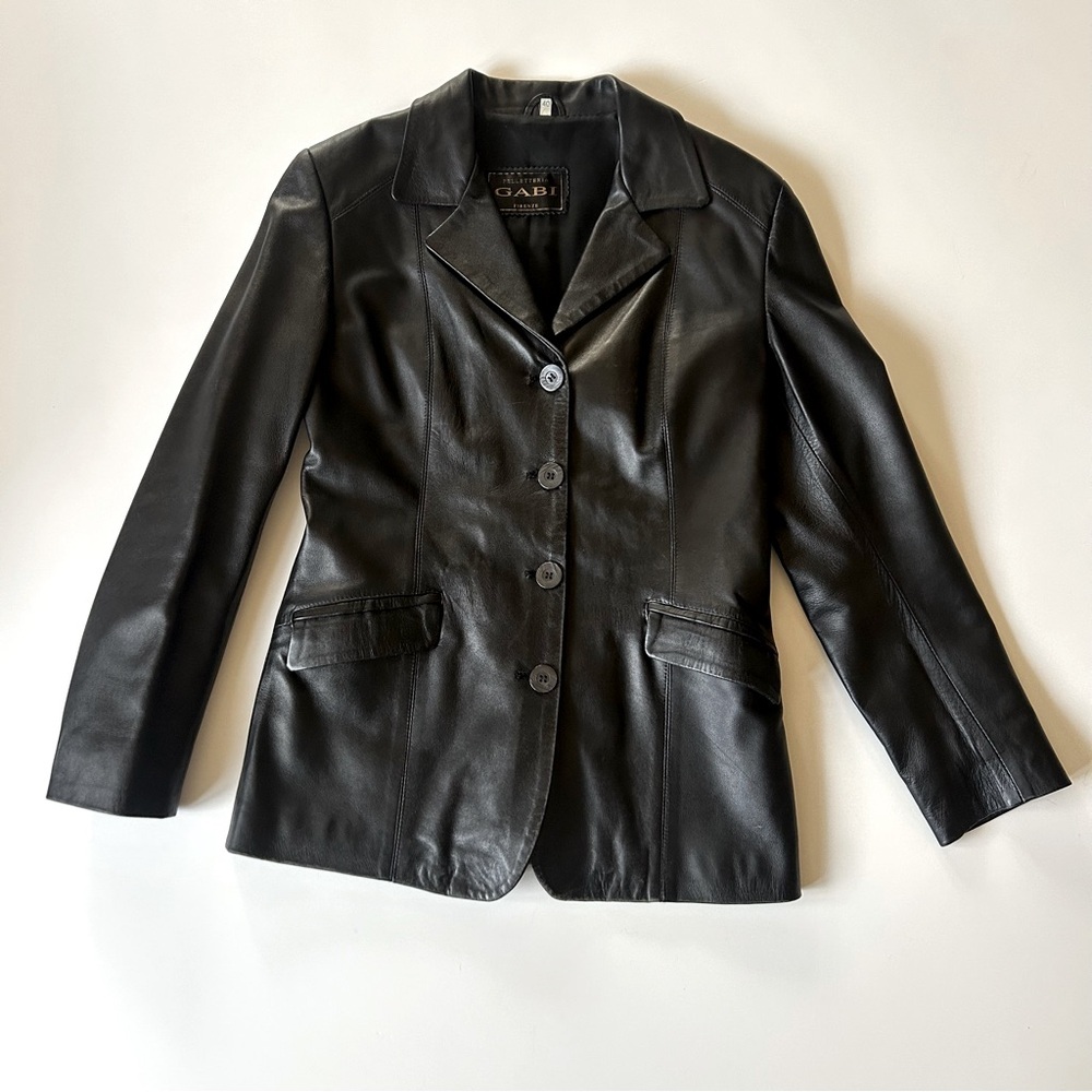 Vintage 90s Italian Leather Blazer - Gabi Pelletteria